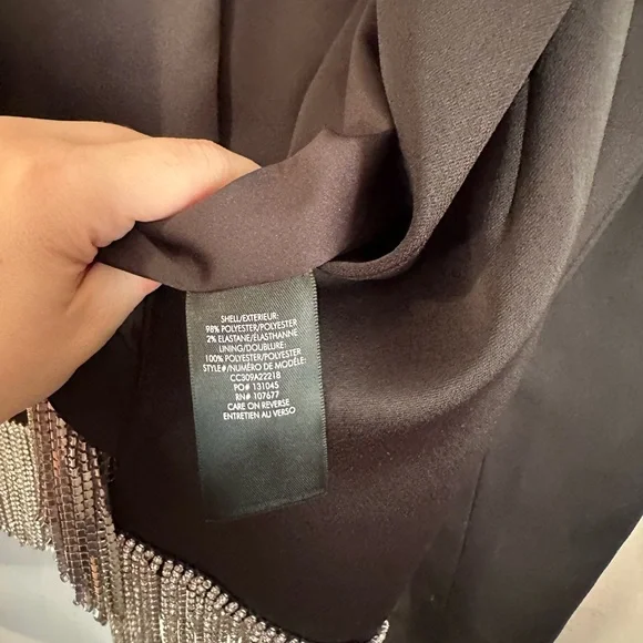 NWT Alice and Olivia Crystal Fringe Cropped Blazer - Picture 11 of 12